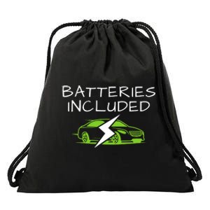 Fully Charged, Electric Powered Cars, Funny Electric Vehicle, EVs Drawstring Bag