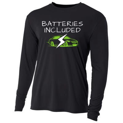 Fully Charged, Electric Powered Cars, Funny Electric Vehicle, EVs Cooling Performance Long Sleeve Crew