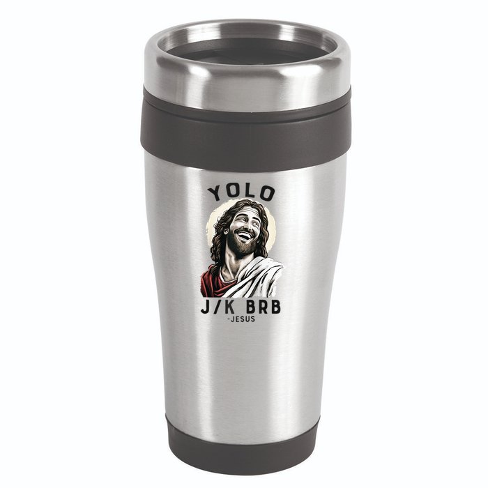 Funny Christian Easter Jesus YOLO JK BRB Raglan 16oz Travel Tumbler
