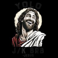 Funny Christian Easter Jesus YOLO JK BRB Raglan 16oz Travel Tumbler