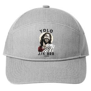 Funny Christian Easter Jesus YOLO JK BRB Raglan 7-Panel Snapback Hat