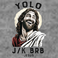 Funny Christian Easter Jesus YOLO JK BRB Raglan Tall Sweatshirt