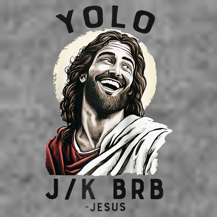 Funny Christian Easter Jesus YOLO JK BRB Raglan Tall Sweatshirt