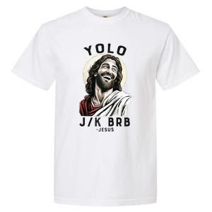 Funny Christian Easter Jesus YOLO JK BRB Raglan Garment-Dyed Heavyweight T-Shirt