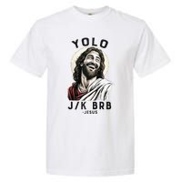 Funny Christian Easter Jesus YOLO JK BRB Raglan Garment-Dyed Heavyweight T-Shirt