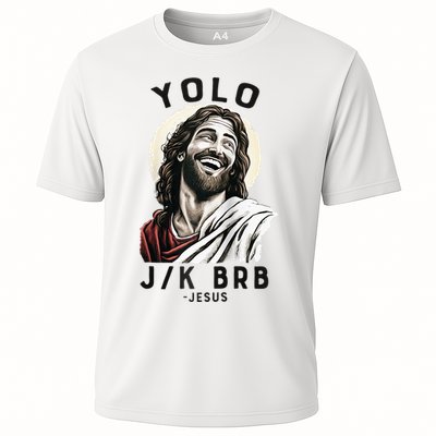 Funny Christian Easter Jesus YOLO JK BRB Raglan Performance Shirt