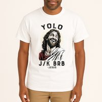 Funny Christian Easter Jesus YOLO JK BRB Raglan Tall T-Shirt