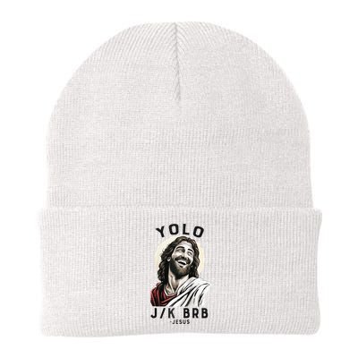 Funny Christian Easter Jesus YOLO JK BRB Raglan Beanie