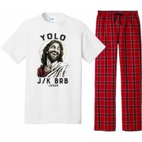 Funny Christian Easter Jesus YOLO JK BRB Raglan Pajama Set