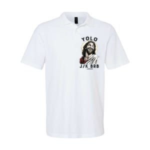 Funny Christian Easter Jesus YOLO JK BRB Raglan Softstyle Adult Sport Polo