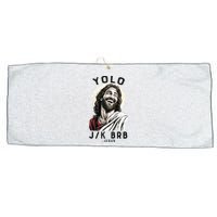 Funny Christian Easter Jesus YOLO JK BRB Raglan Large Microfiber Waffle Golf Towel