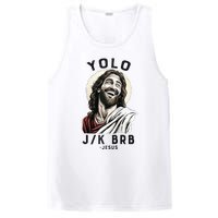 Funny Christian Easter Jesus YOLO JK BRB Raglan PosiCharge Competitor Tank