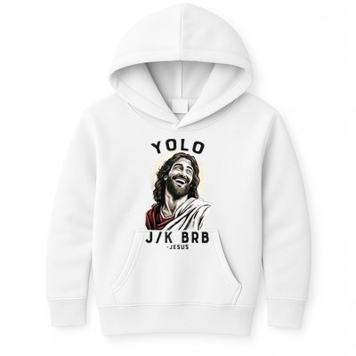 Funny Christian Easter Jesus YOLO JK BRB Raglan Kids Hoodie