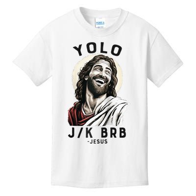 Funny Christian Easter Jesus YOLO JK BRB Raglan Kids T-Shirt