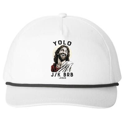 Funny Christian Easter Jesus YOLO JK BRB Raglan Snapback Five-Panel Rope Hat