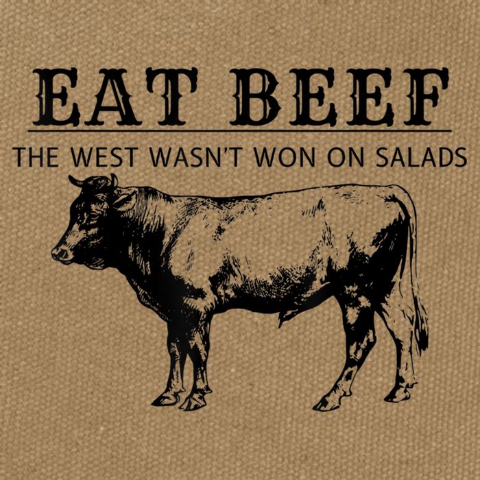Funny Cow Eat Beef The West Wasn't Won On Salads Cotton Canvas Backpack