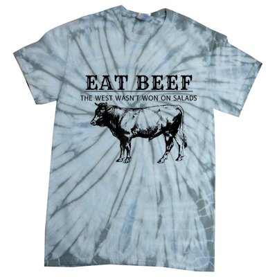 Funny Cow Eat Beef The West Wasn't Won On Salads Tie-Dye T-Shirt