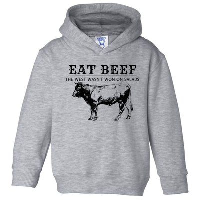 Funny Cow Eat Beef The West Wasn't Won On Salads Toddler Hoodie