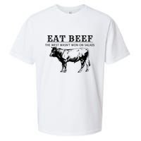 Funny Cow Eat Beef The West Wasn't Won On Salads Sueded Cloud Jersey T-Shirt