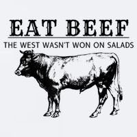 Funny Cow Eat Beef The West Wasn't Won On Salads Sueded Cloud Jersey T-Shirt