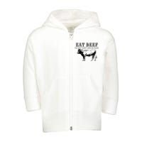 Funny Cow Eat Beef The West Wasn't Won On Salads Toddler Zip Fleece Hoodie