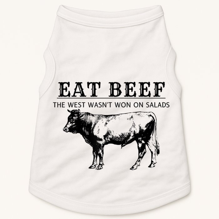 Funny Cow Eat Beef The West Wasn't Won On Salads Doggie Tank