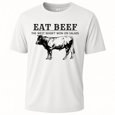 Funny Cow Eat Beef The West Wasn't Won On Salads Performance Shirt