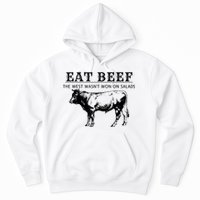 Funny Cow Eat Beef The West Wasn't Won On Salads Hoodie