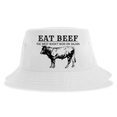 Funny Cow Eat Beef The West Wasn't Won On Salads Sustainable Bucket Hat