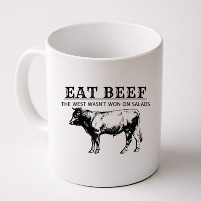 Funny Cow Eat Beef The West Wasn't Won On Salads Mug