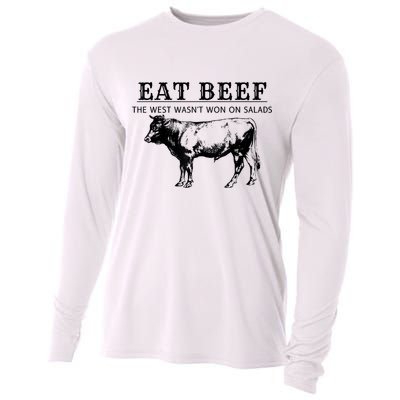 Funny Cow Eat Beef The West Wasn't Won On Salads Cooling Performance Long Sleeve Crew