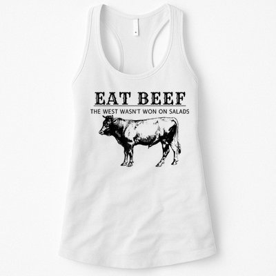 Funny Cow Eat Beef The West Wasn't Won On Salads Womens Tank Top