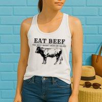 Funny Cow Eat Beef The West Wasn't Won On Salads Womens Tank Top