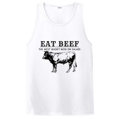 Funny Cow Eat Beef The West Wasn't Won On Salads PosiCharge Competitor Tank