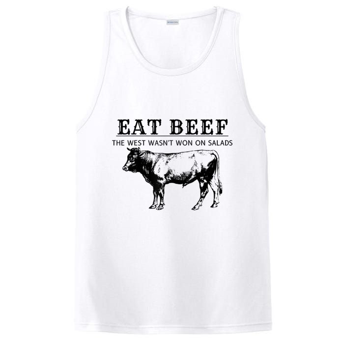 Funny Cow Eat Beef The West Wasn't Won On Salads PosiCharge Competitor Tank