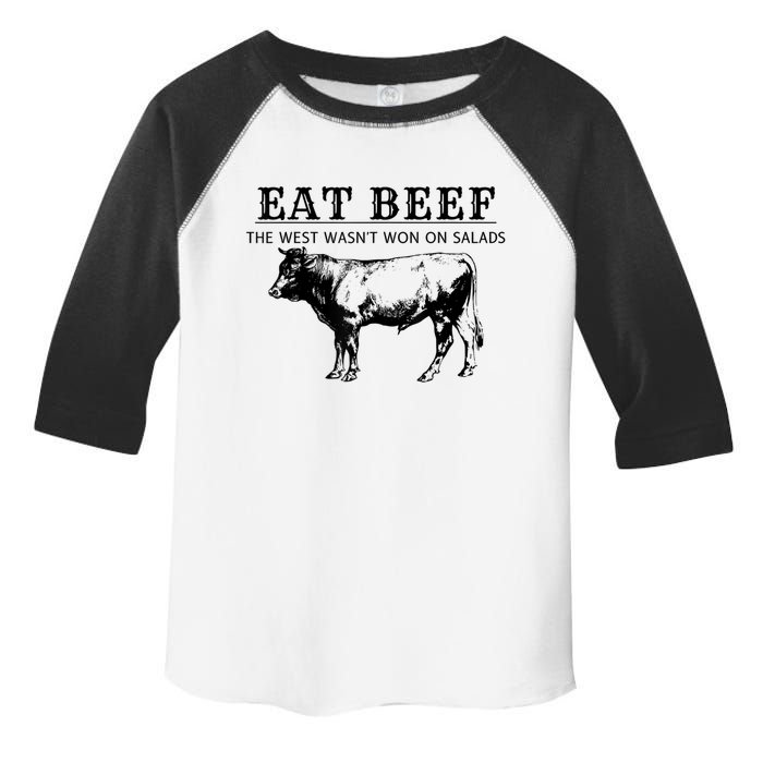 Funny Cow Eat Beef The West Wasn't Won On Salads Toddler Fine Jersey T-Shirt