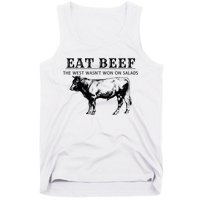 Funny Cow Eat Beef The West Wasn't Won On Salads Tank Top