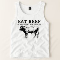 Funny Cow Eat Beef The West Wasn't Won On Salads Tank Top