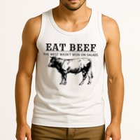 Funny Cow Eat Beef The West Wasn't Won On Salads Tank Top