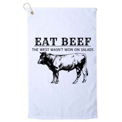 Funny Cow Eat Beef The West Wasn't Won On Salads Golf Towel