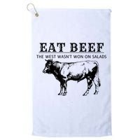 Funny Cow Eat Beef The West Wasn't Won On Salads Golf Towel