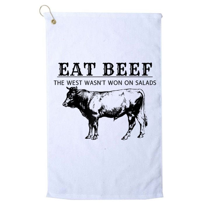Funny Cow Eat Beef The West Wasn't Won On Salads Golf Towel
