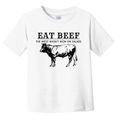 Funny Cow Eat Beef The West Wasn't Won On Salads Toddler T-Shirt