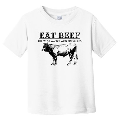 Funny Cow Eat Beef The West Wasn't Won On Salads Toddler T-Shirt