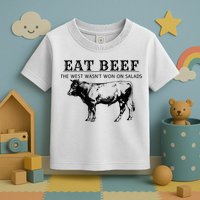 Funny Cow Eat Beef The West Wasn't Won On Salads Toddler T-Shirt