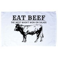 Funny Cow Eat Beef The West Wasn't Won On Salads Microfiber Hand Towel