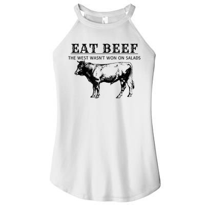 Funny Cow Eat Beef The West Wasn't Won On Salads Women's Perfect Tri Rocker Tank