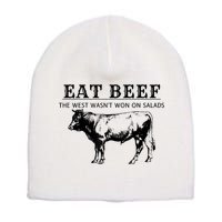 Funny Cow Eat Beef The West Wasn't Won On Salads Short Acrylic Beanie