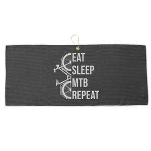 Funny Cycling Eat Sleep MTB Repeat Gift Large Microfiber Waffle Golf Towel