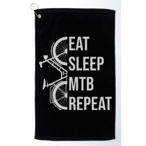 Funny Cycling Eat Sleep MTB Repeat Gift Platinum Collection Golf Towel